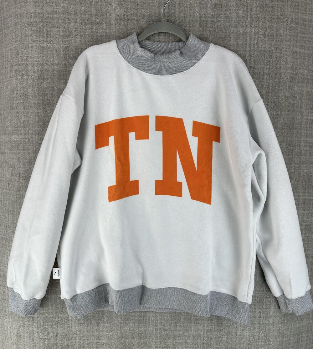 Tennessee Volunteers Jacket Womens XL Gray Orange Reversible Fleece Mockneck